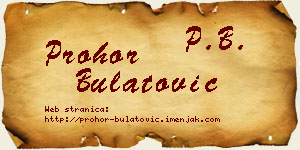Prohor Bulatović vizit kartica